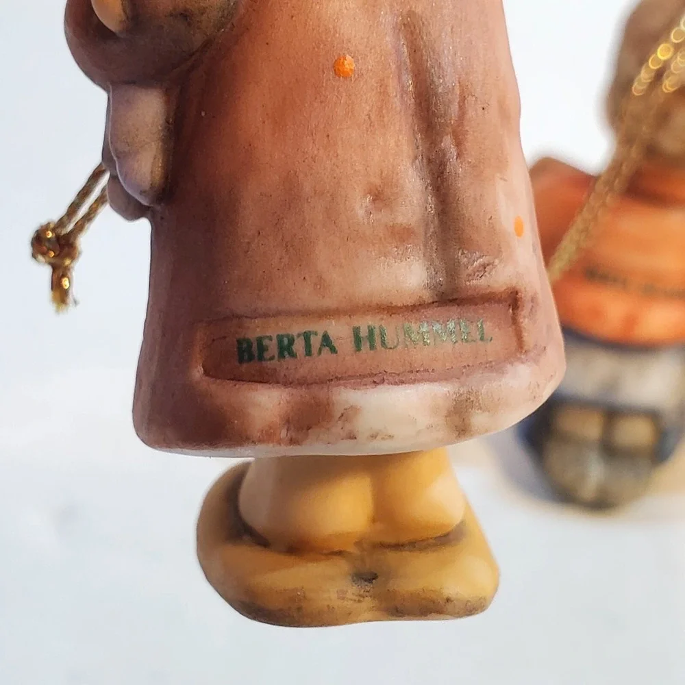Lot of 3 Vintage 1997 Berta Hummel Children Christmas Tree Ornaments